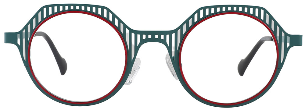 Round Prescription Glasses 23222 Green Red from Cheapglasses123.com