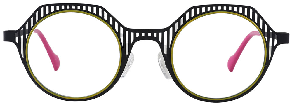 Round Prescription Glasses 23222 Black Green from CheapGlasses123.com