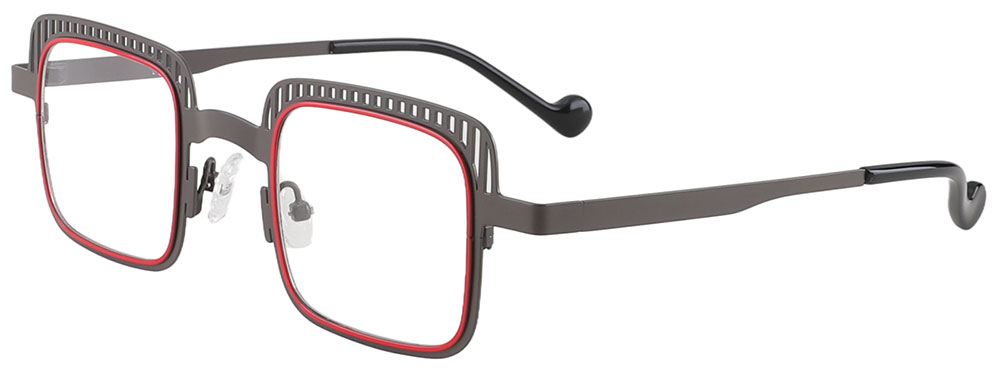 Cheapglasses123.com Square Prescription Glasses 23223 Black Red