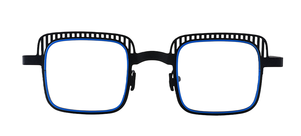 Try on glasses: Square Prescription Glasses 23223 Black Blue