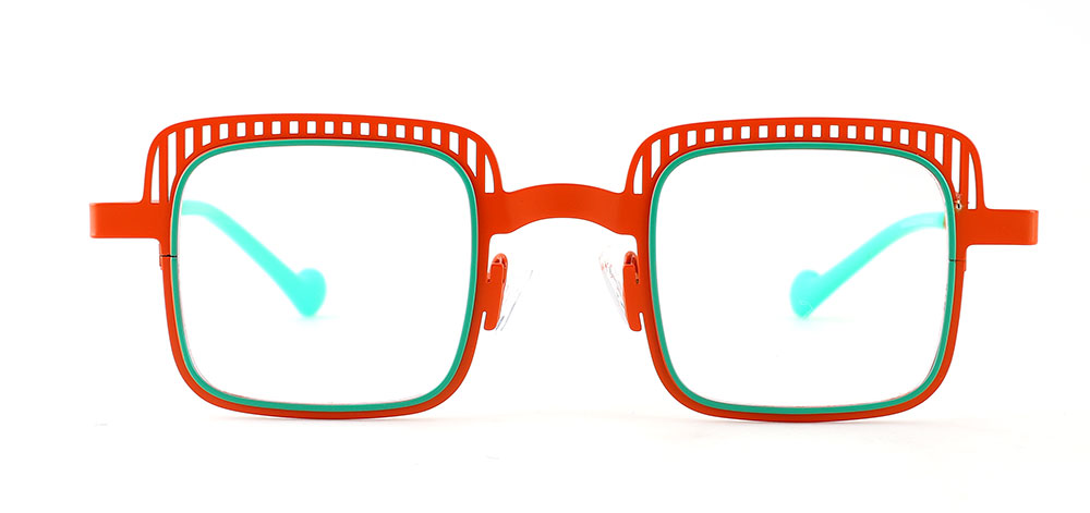 Square Prescription Glasses 23223 Orange Green from cheapglasses123.com