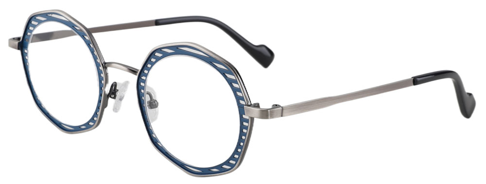 Cheapglasses123.com Round Prescription Glasses 23224 Gray Blue