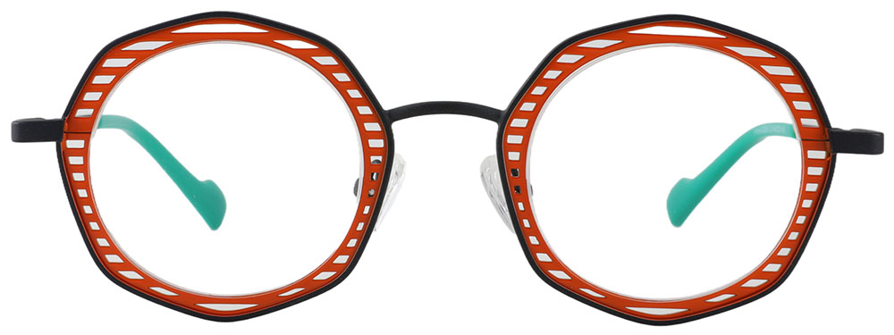 Round Prescription Glasses 23224 Black Red from cheapglasses123.com