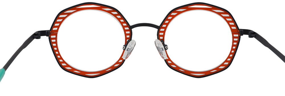 Round Prescription Glasses 23224 Black Red