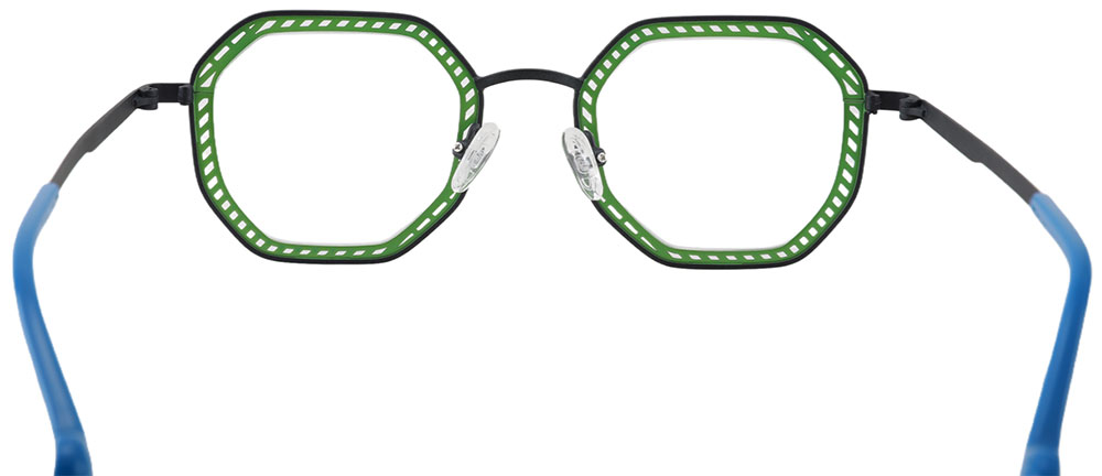 Geometric Prescription Glasses 23225 Black Green
