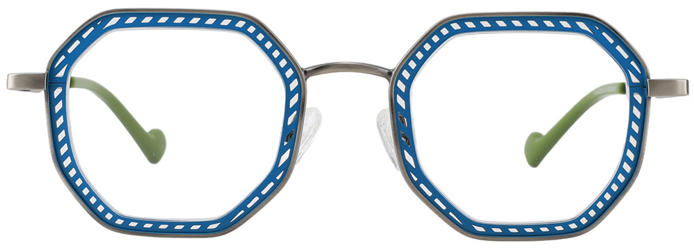 Geometric Prescription Glasses 23225 Blue from cheapglasses123.com