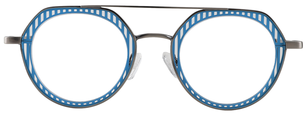 Try on glasses: Prescription Glasses 23226 Blue Gray