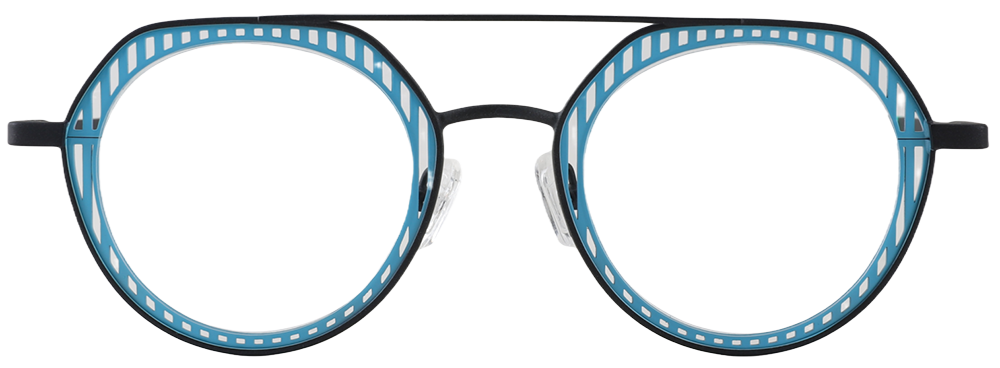 Try on glasses: Prescription Glasses 23226 Blue Black