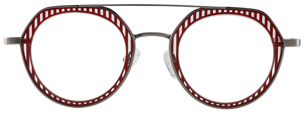 Try on glasses: Prescription Glasses 23226 Red Black