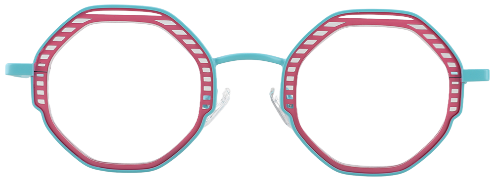 Try on glasses: Prescription Glasses 23227 Pink Blue