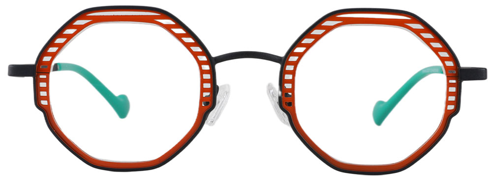 Geometric Prescription Glasses 23227 Black Red from cheapglasses123.com