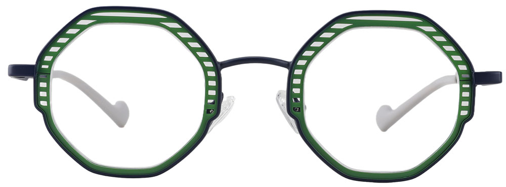 Geometric Prescription Glasses 23227 Green Black from cheapglasses123.com