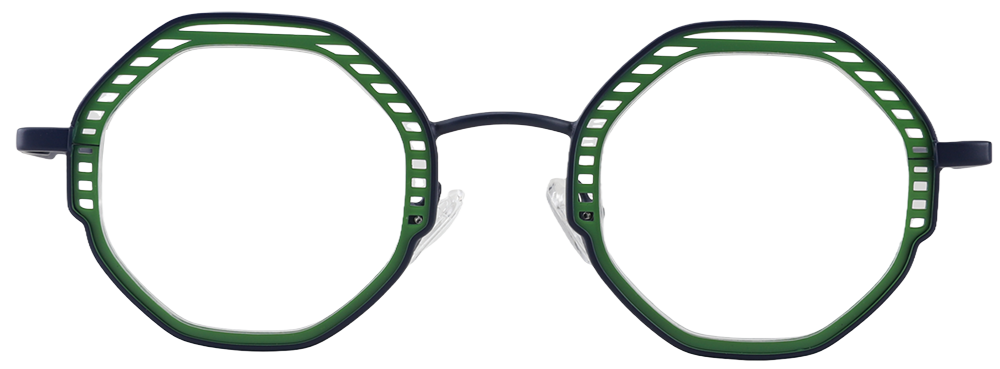 Try on glasses: Prescription Glasses 23227 Green Black