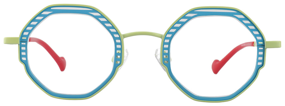 Geometric Prescription Glasses 23227 Green Blue from cheapglasses123.com