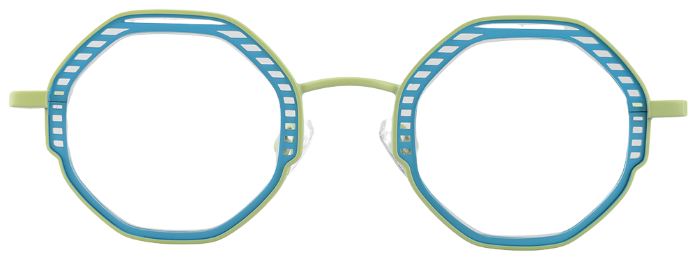 Try on glasses: Prescription Glasses 23227 Green Blue