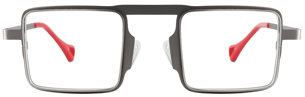 Square Prescription Glasses 23234 Gray Red from cheapglasses123.com