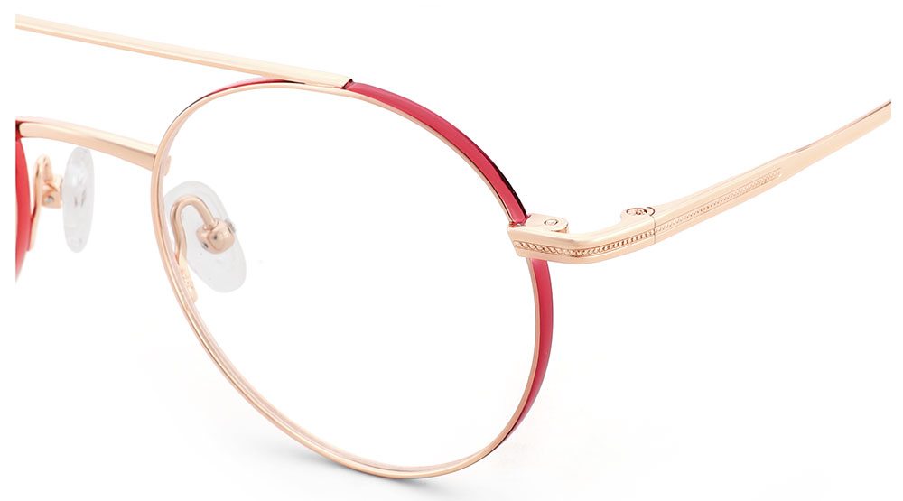 Aviator Prescription Glasses 26028 Red Gold