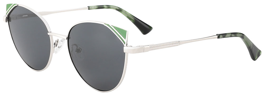 Cat Eye Prescription Sunglasses 29046 Green Silver