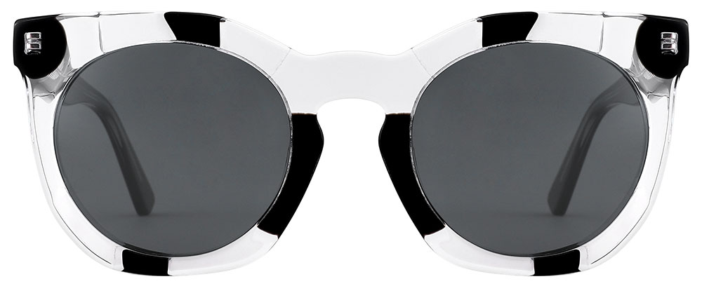 Round Prescription Sunglasses 29057 White Black from cheapglasses123.com