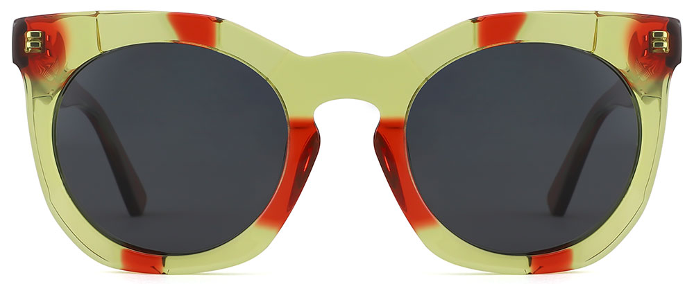 Round Prescription Sunglasses 29057 Yellow Red from cheapglasses123.com
