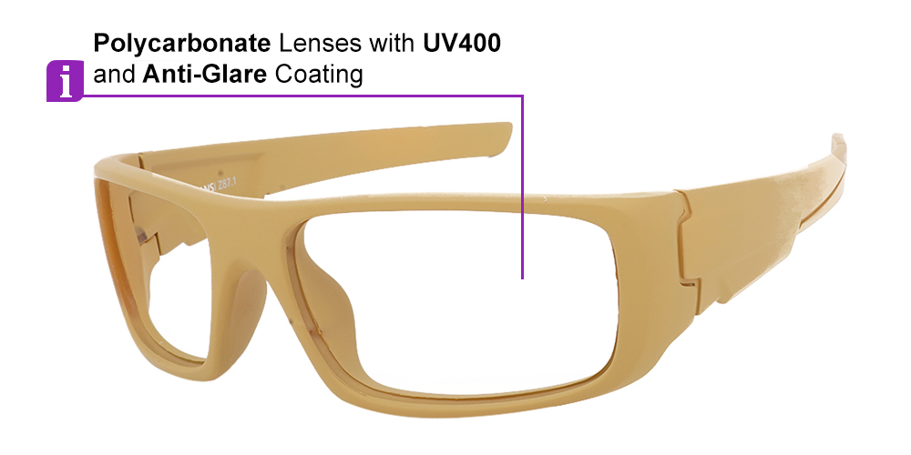 ss327 Prescription Safety Glasses Almond