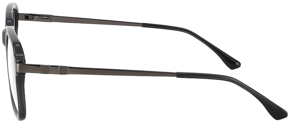 Square Prescription Glasses 35011 Black Silver