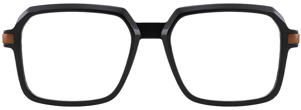 Try on glasses: Square Prescription Glasses 35012 Black