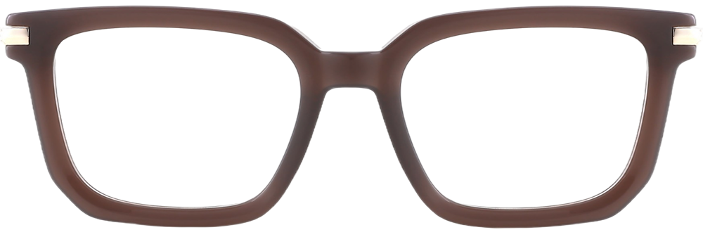 Try on glasses: Rectangle Prescription Glasses 35014 Brown