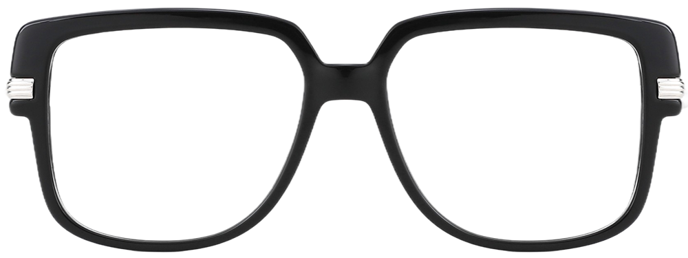 Try on glasses: Square Prescription Glasses 35015 Black