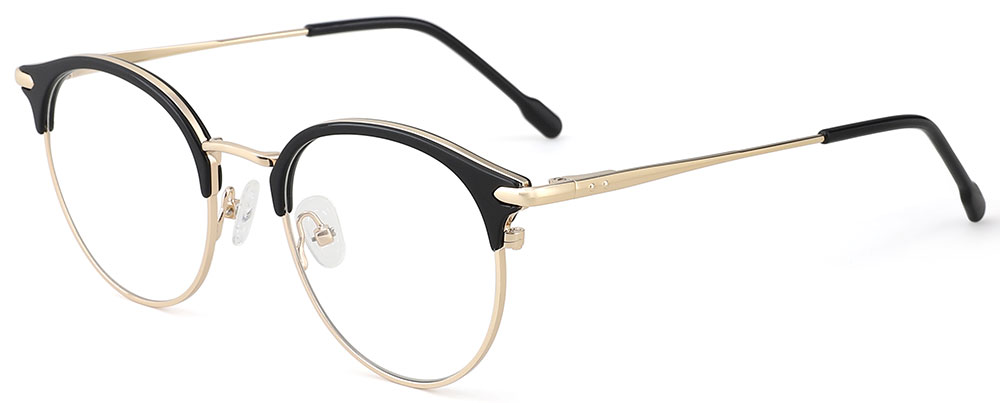 Cheapglasses123.com  Round Prescription Glasses 35021 Black Gold