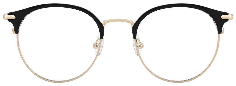 Try on glasses:  Round Prescription Glasses 35021 Black Gold