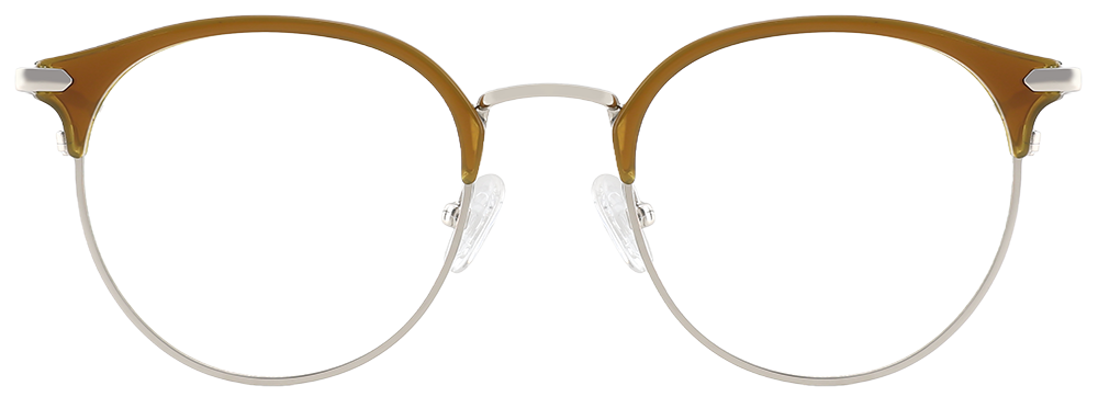 Try on glasses: Round Prescription Glasses 35021 Brown