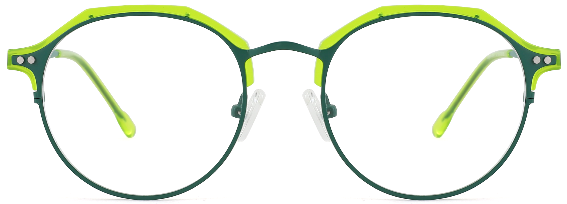 Round Prescription Glasses 35027 Green