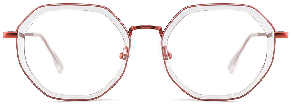 Cheap Prescription Glasses 35028 Clear & Orange from Cheapglasses123.com