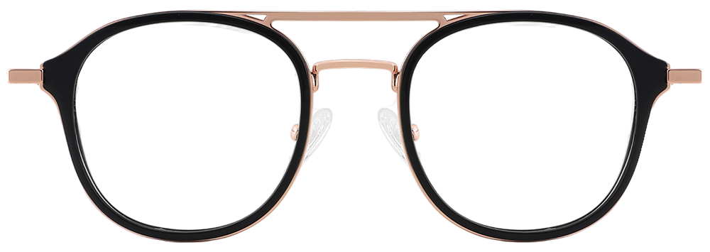 Try on glasses: Aviator Prescription Glasses 35031 Black Gold 