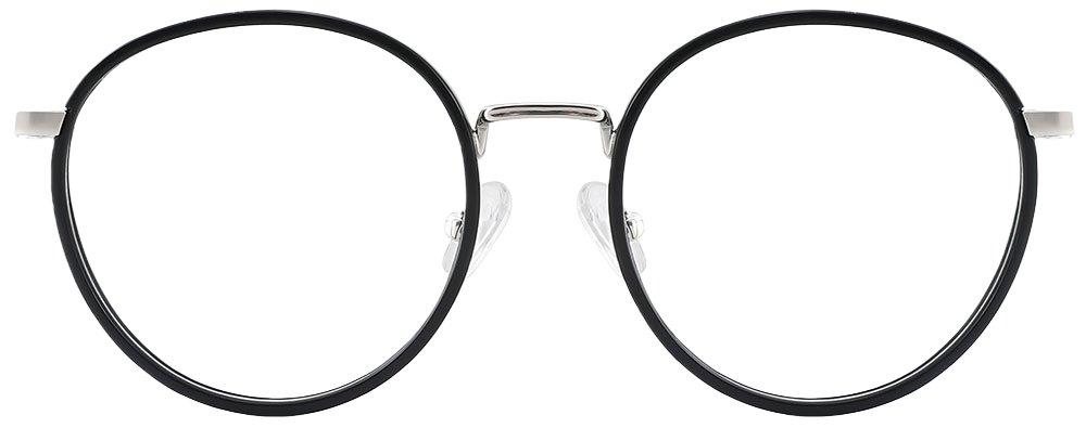 Try on glasses: Round Prescription Glasses 35033 Black