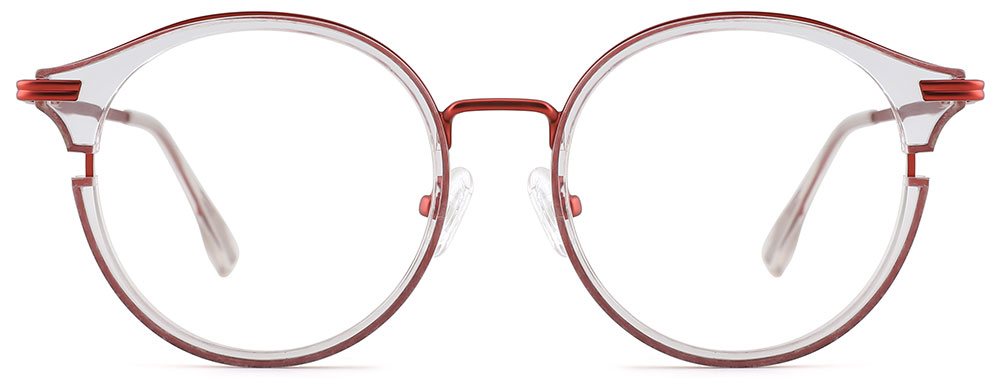Round Prescription Glasses 35034 Red Clear from CheapGlasses123.com