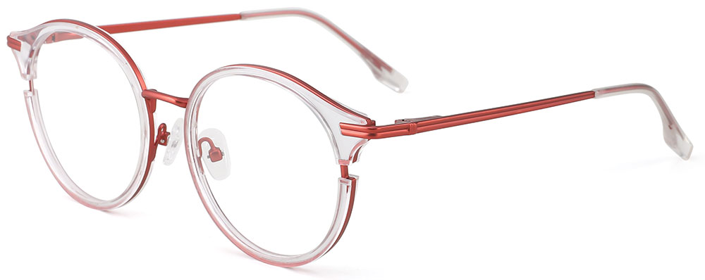 Cheapglasses123.com Round Prescription Glasses 35034 Red Clear