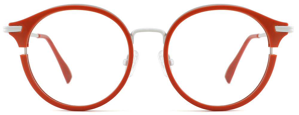 Round Prescription Glasses 35034 Red White from CheapGlasses123.com