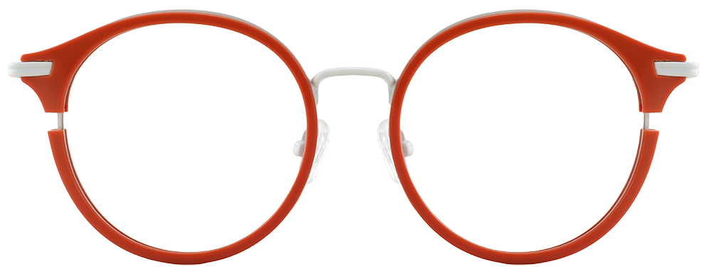 Try on glasses: Round Prescription Glasses 35034 Red White
