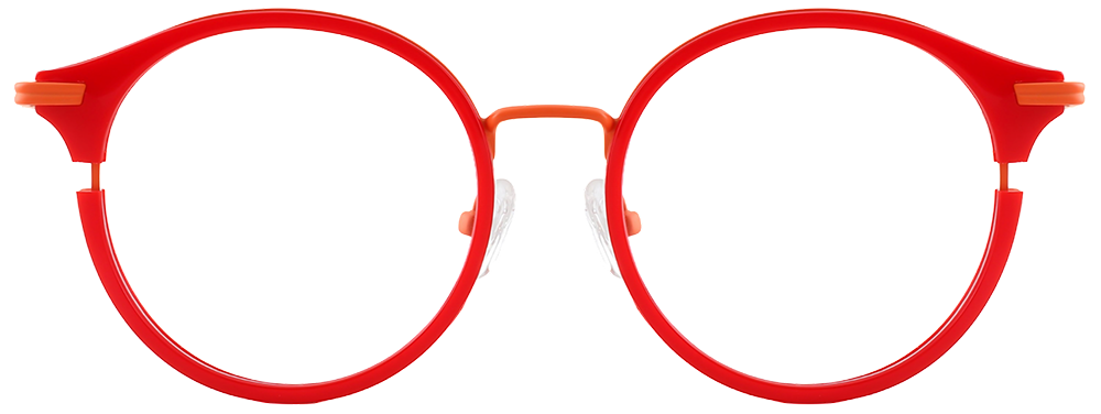 Try on glasses: Round Prescription Glasses 35034 Red
