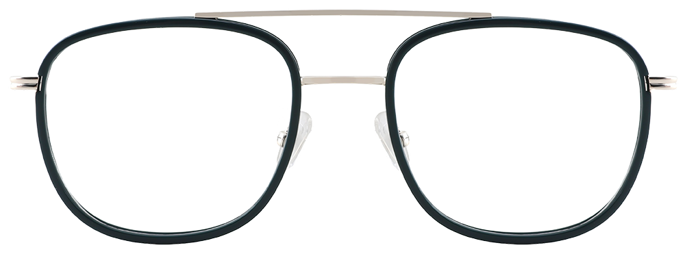 Try on glasses: Aviator Prescription Glasses 35036 Black Silver