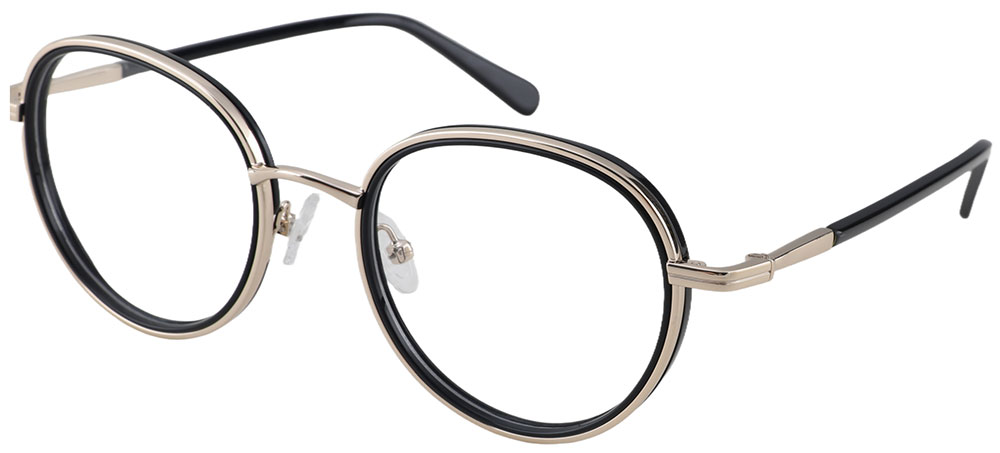 Cheap Prescription Glasses 35043 Gold Black from cheapglasses123.com