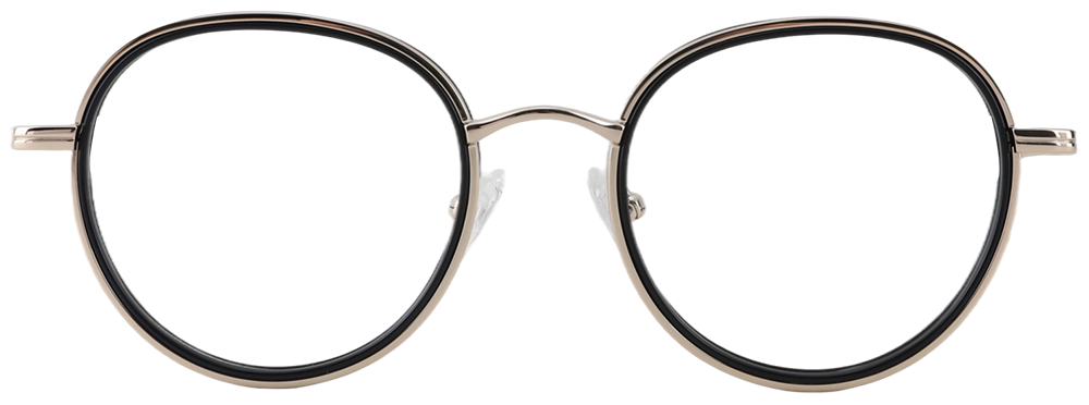 Try On Black Prescription Glasses 35043 Gold Black from cheapglasses123.com