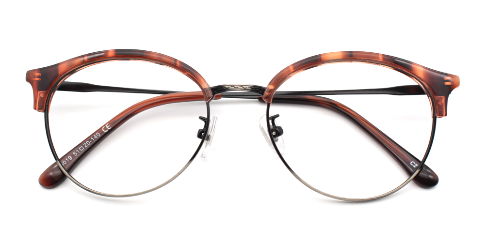 Titanium Prescription Glasses 26036 Gold Brown