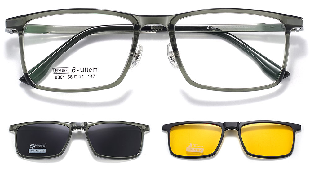 Magnetic Clip-On Sunglasses 8301 Black from Cheapglasses123.com