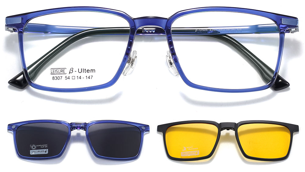 Magnetic Clip-On Sunglasses 8307 Blue from Cheapglasses123.com