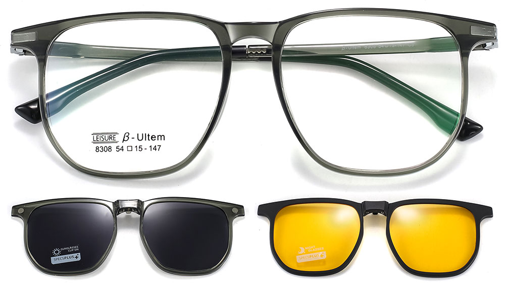 Magnetic Clip-On Sunglasses 8308 Gray from Cheapglasses123.com