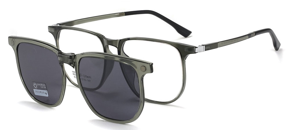 Magnetic Clip-On Sunglasses 8308 Gray