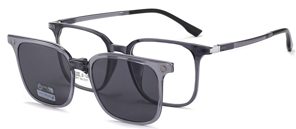 Magnetic Clip-On Sunglasses 8311 Gray